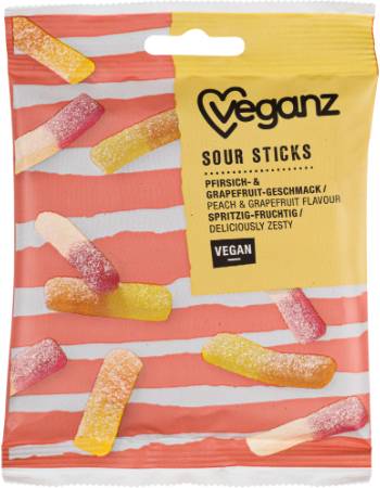 VEGANZ ORGANIC SOUR STICKS 100G