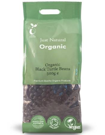 JUST NATURAL ORGANIC BLACK TURTLE BEANS 500G