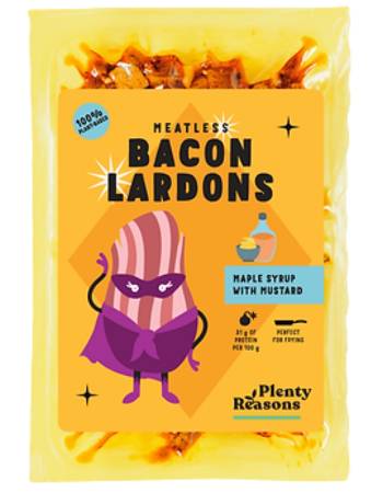 PLENTY REASONS MEATLESS BACON LARDONS MAPLE SYRUP WITH MUSTARD 100G