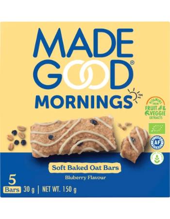 MADE GOOD MORNINGS SOFT BAKED BLUEBERRY OAT BARS 150G