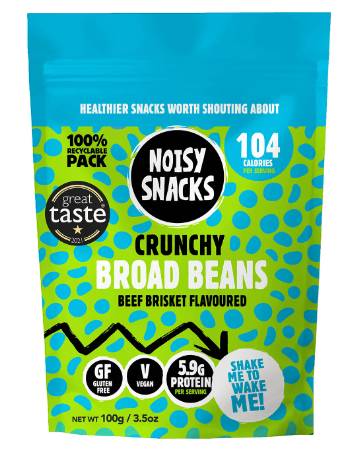 NOISY SNACKS BROAD BEANS BEEF BRISKET FLAVOURED 100G 50% OFF