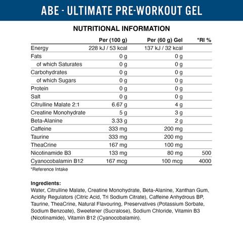 APPLIED NUTRITION A.B.E PRE WORKOUT GEL FRUIT BURST 60ML