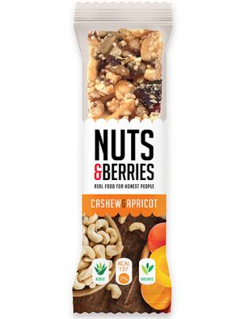 NUTS & BERRIES CASHEW APRICOT BAR 40G