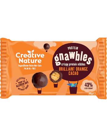 CREATIVE NATURE PROTEIN GNAWBLES CHOCOLATE ORANGE 30G