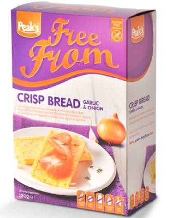 PEAKS CRISP BREAD GARLIC & ONION 130G
