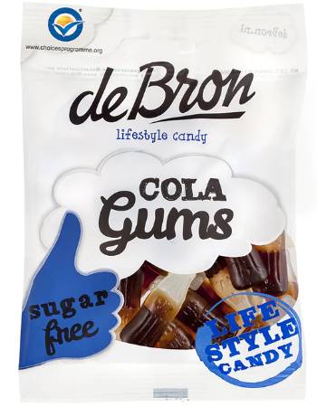 DEBRON SUGAR FREE COLA GUMS 100G