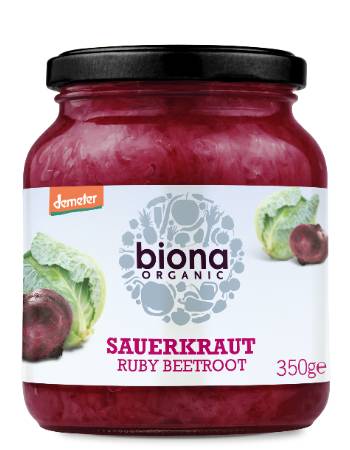 BIONA ORGANIC SAUERKRAUT RUBY BEETROOT 350G