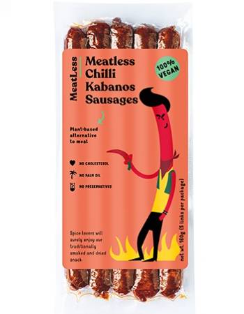 PLENTY REASONS MEATLESS CHILLI KABANOS SAUSAGES 160G