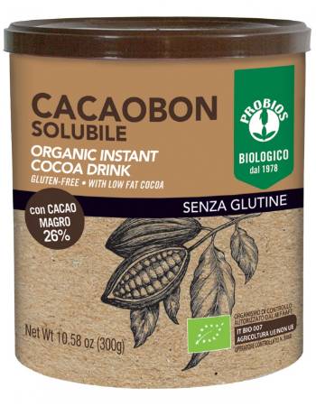 PROBIOS CACAOBON SOLUBILE ORGANIC INSTANT COCOA DRINK POWDER 300G