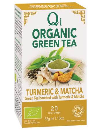 QI GREEN TEA TURMERIC MATCHA 20 BAGS