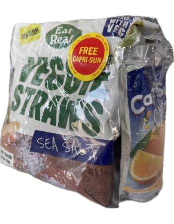 EAT REAL VEGGIE STRAWS SEA SALT 2 PACKETS | PLUS FREE CAPRI SUN