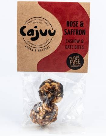 CAJUU ROSE & SAFFRON CASHEW NUT AND DATE BITES 30G