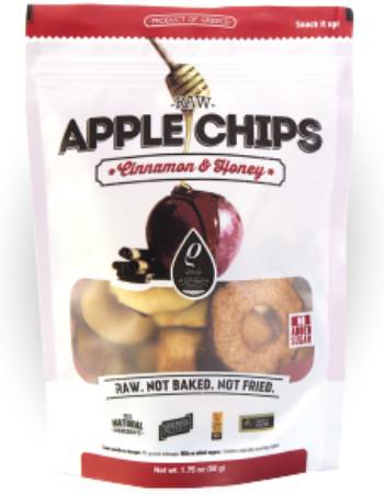 RHO FOODS APPLE CHIPS CINNAMON & HONEY 50G