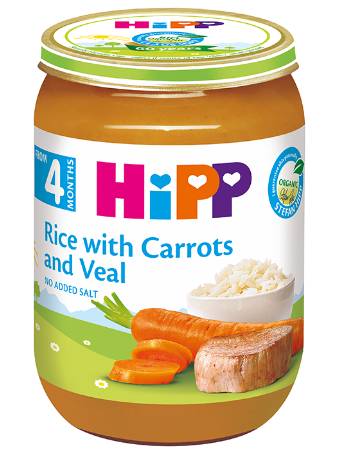 HIPP RICE CARROT & VEAL 190G