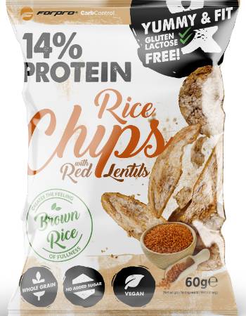 FORPRO PROTEIN RICE CHIPS WITH RED LENTILS 60G