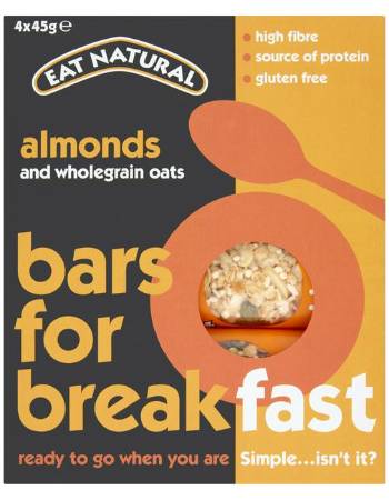 EAT NATURAL ALMONDS AND WHOLEGRAIN OAT BARS 4 X 45G