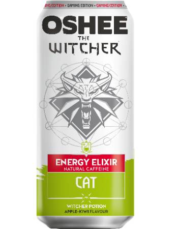 OSHEE THE WITCHER ENERGY DRINK CAT APPLE KIWI FLAVOUR 500ML